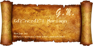 Gönczöl Mariann névjegykártya